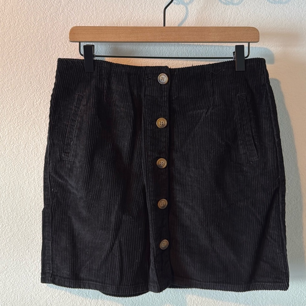 YMI Black Corduroy Mini Skirt